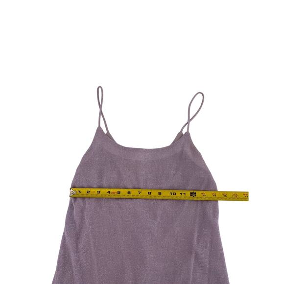 Hugo Buscati Purple Mini Dress 70s Funky Sleeveless Metallic Fairy Size 10 - Picture 10 of 12
